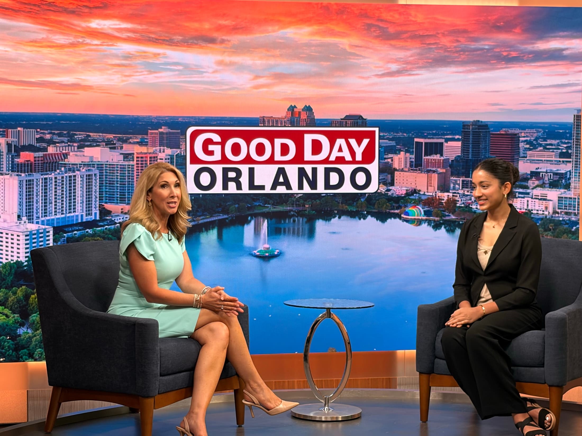 Medolies founder being interviewed on Good Day Orlando